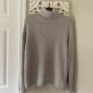 Boden Wool Turtleneck Sweater Neutral Minimalist Capsule Wardrobe Classic Sz S
